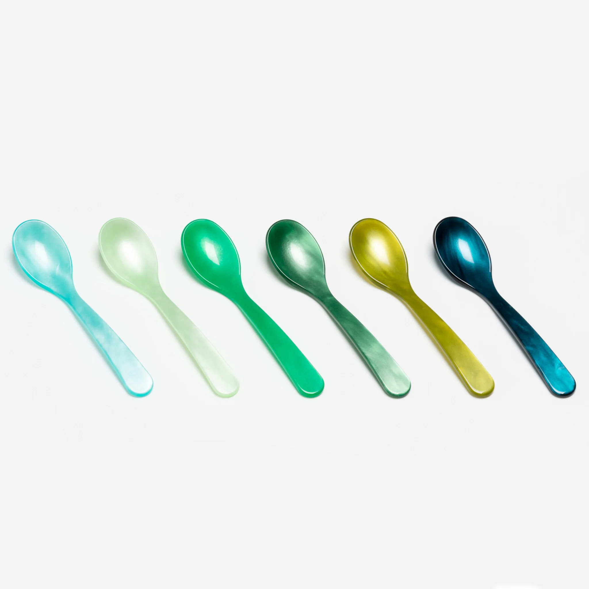 Set of Six Egg Spoons (green)